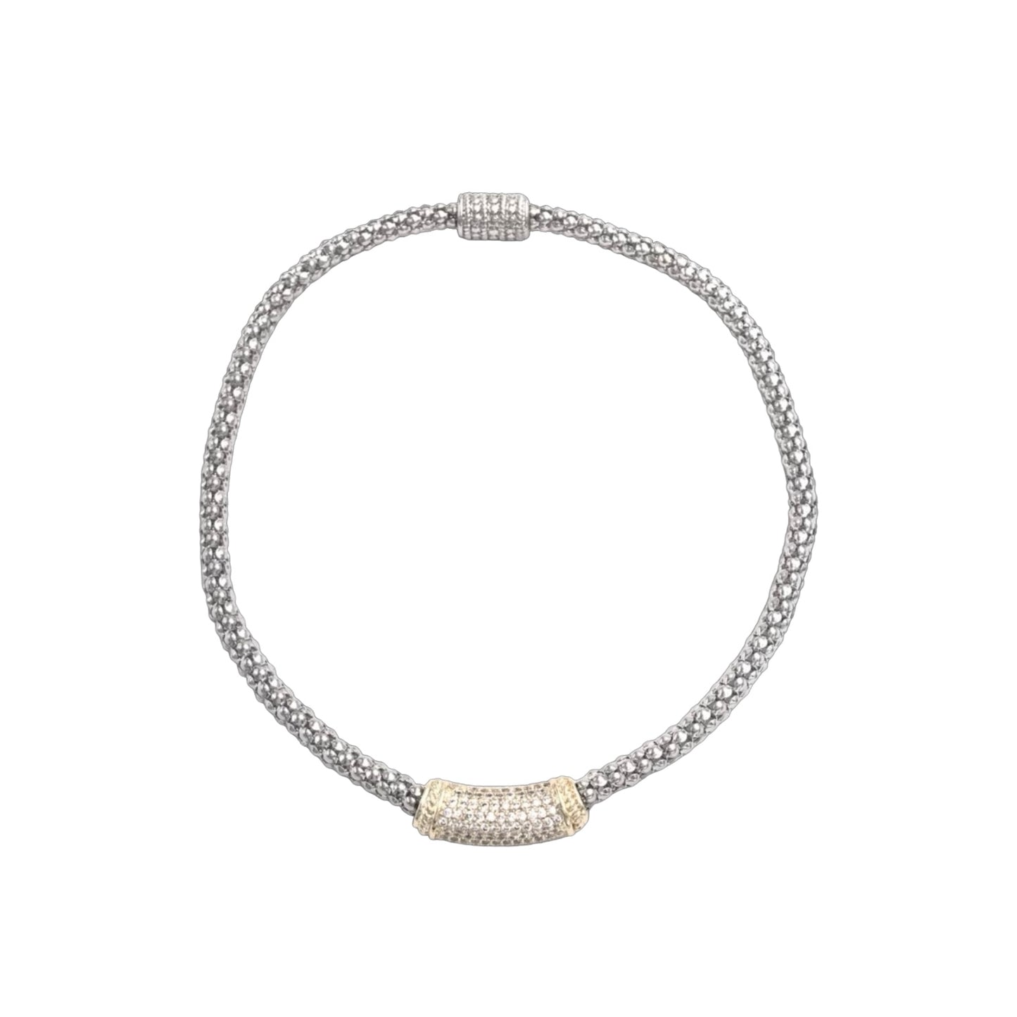 Exquisite Two Toned Rhinestone Pave 17” Choker