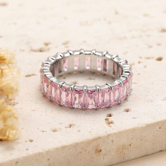 Exquisite Retangle Cubic Zirconia Romatic Ring