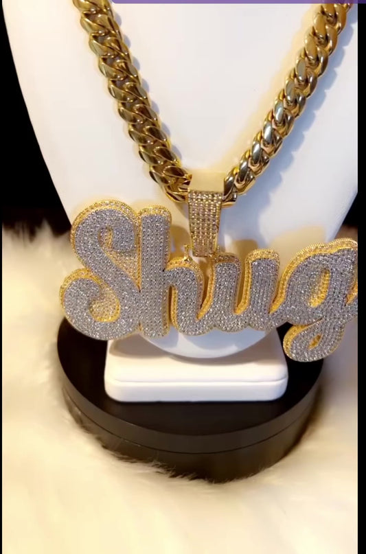 Exquisite 3D Oversized Name Pendant