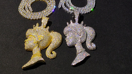 Exquisite Queen Head pendant with Tennis Chain
